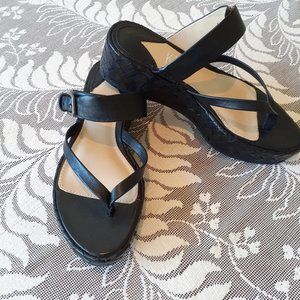 KLIK Black Strappy Platform Sandal Shoe